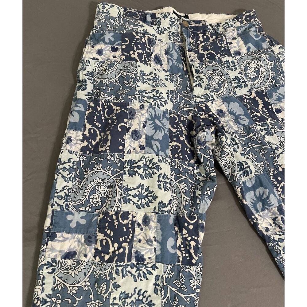 J.Crew Men’s 33x32 Blue White Patchwork Paisley Pants Excellent Cond - Picture 4 of 14